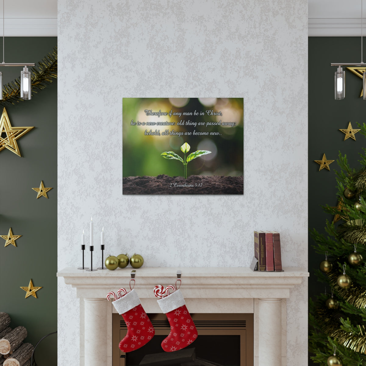 Scripture Walls Men Be in Christ 2 Corinthians 5:17 Christian Wall Art Print Ready to Hang Unframed-Express Your Love Gifts