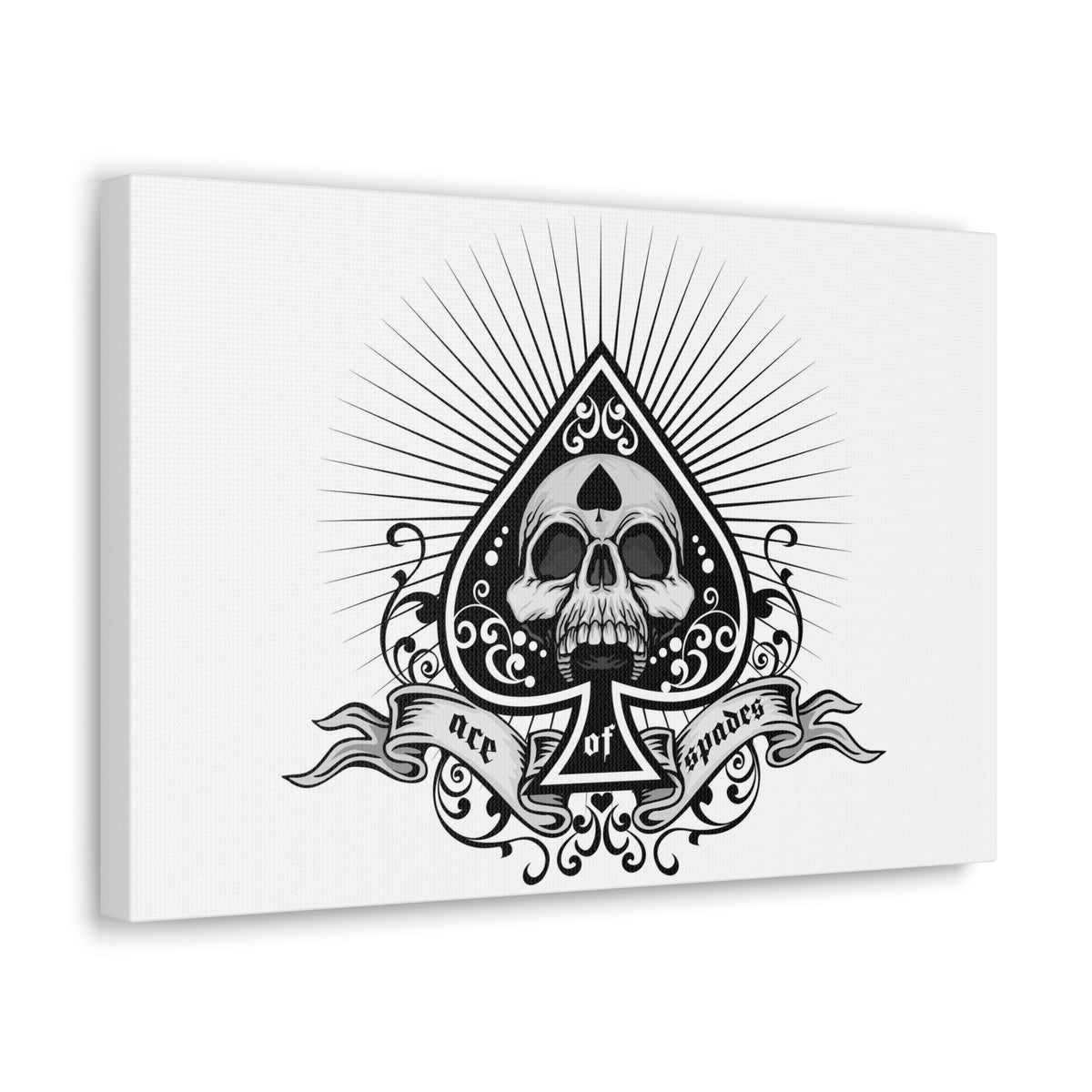 Grunge Ace of Spades Playing Card Canvas Wall Art for Home Decor Ready-to-Hang-Express Your Love Gifts