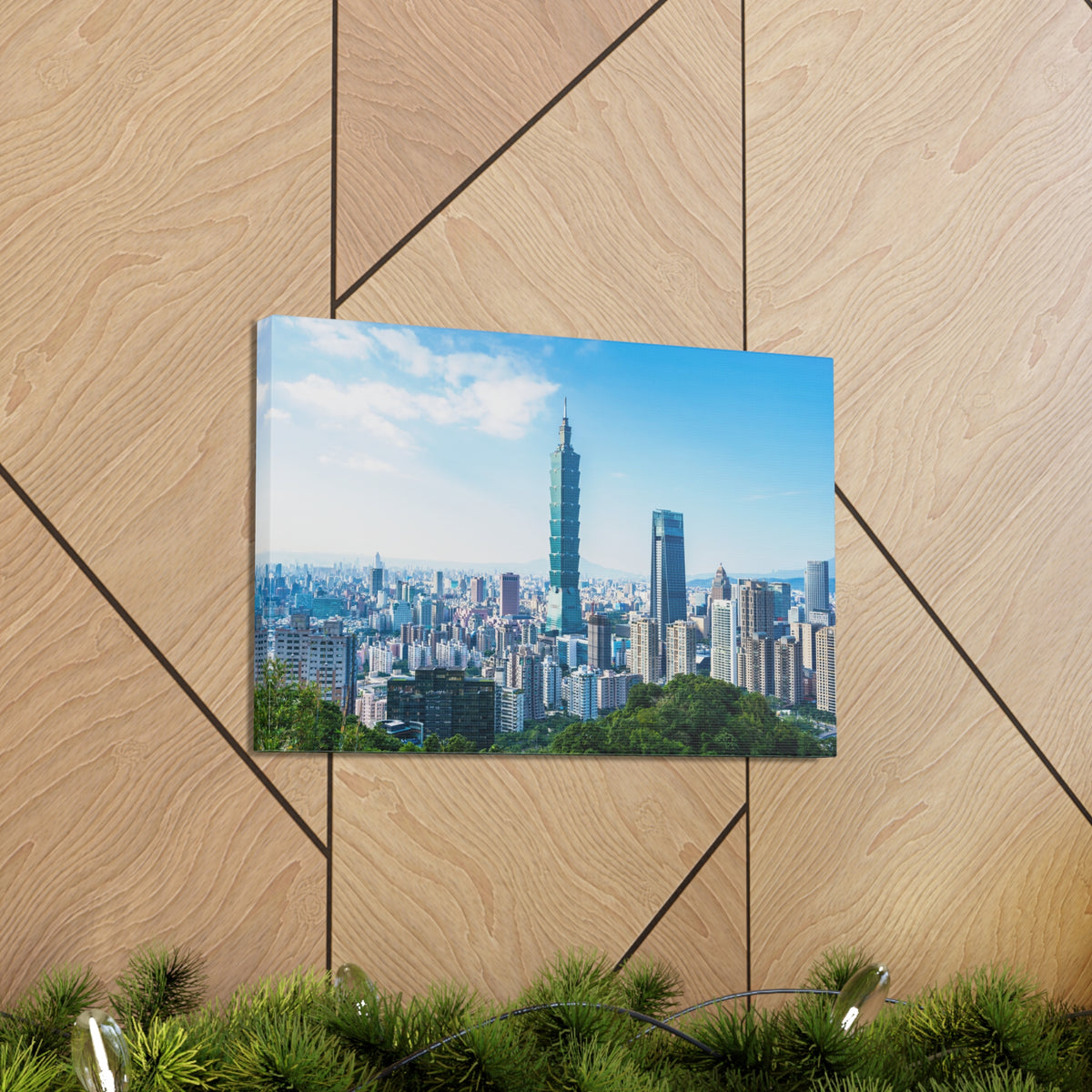 Taipei Daytime Skyline Canvas Artwork High-Quality Breathtaking Stunning Cityscape for Home Decor Ready to Hang-Express Your Love Gifts