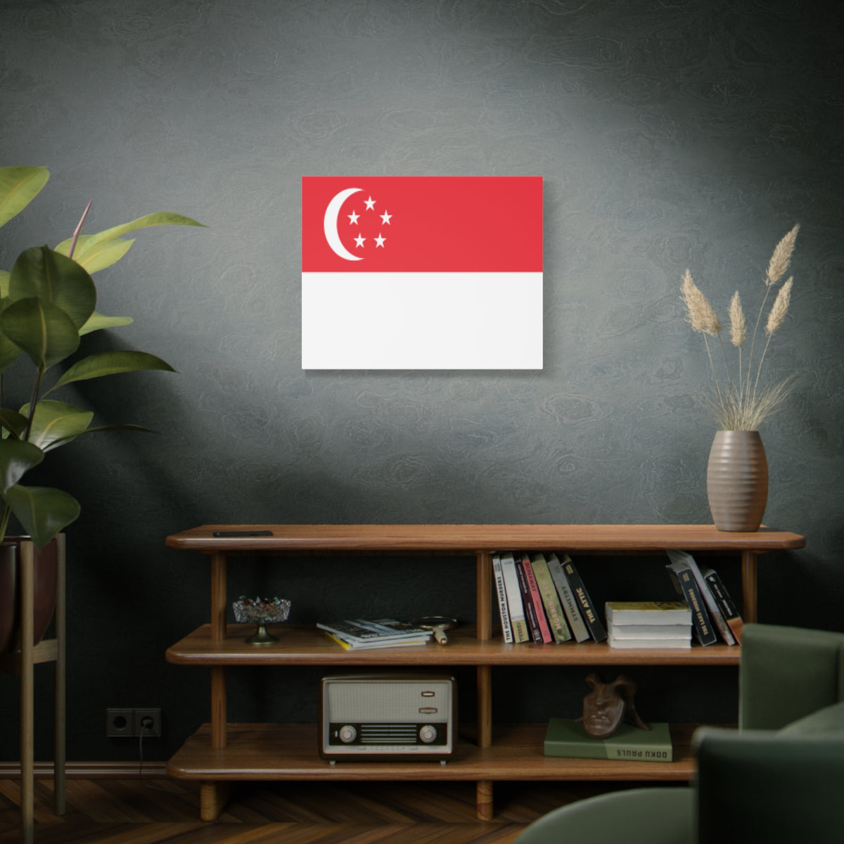 Singapore Country Flag Canvas Vibrant Wall Art Unframed Home Decor-Express Your Love Gifts