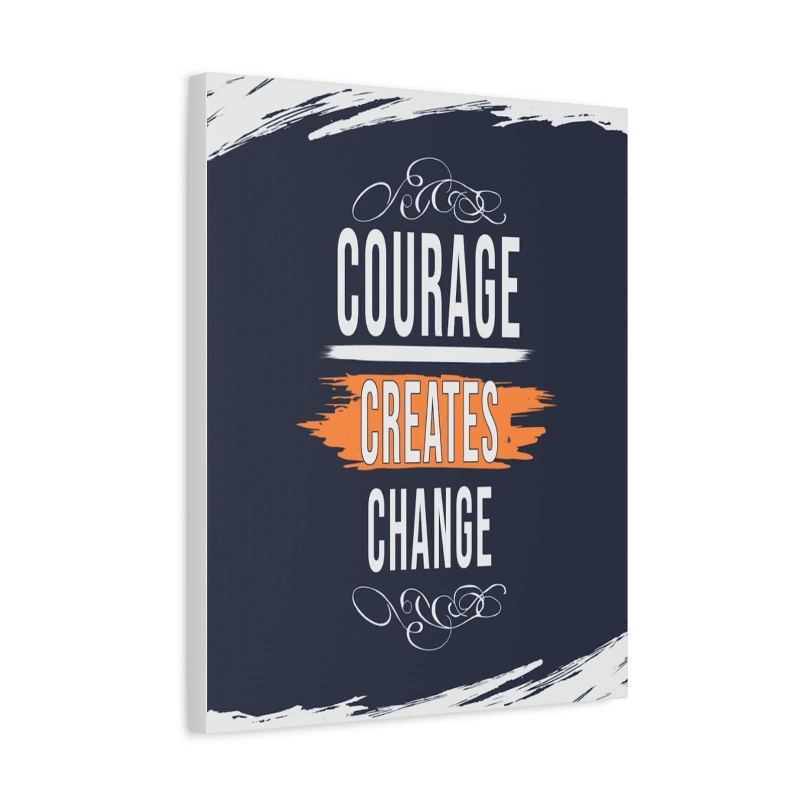 Courage Creates Change Inspirational Motivational Quote Canvas Wall Art for Home Decor Ready-to-Hang-Express Your Love Gifts