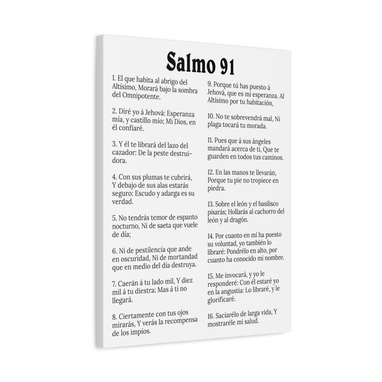 Scripture Walls Salmo 91 White Christian Wall Art Print Ready to Hang Unframed-Express Your Love Gifts