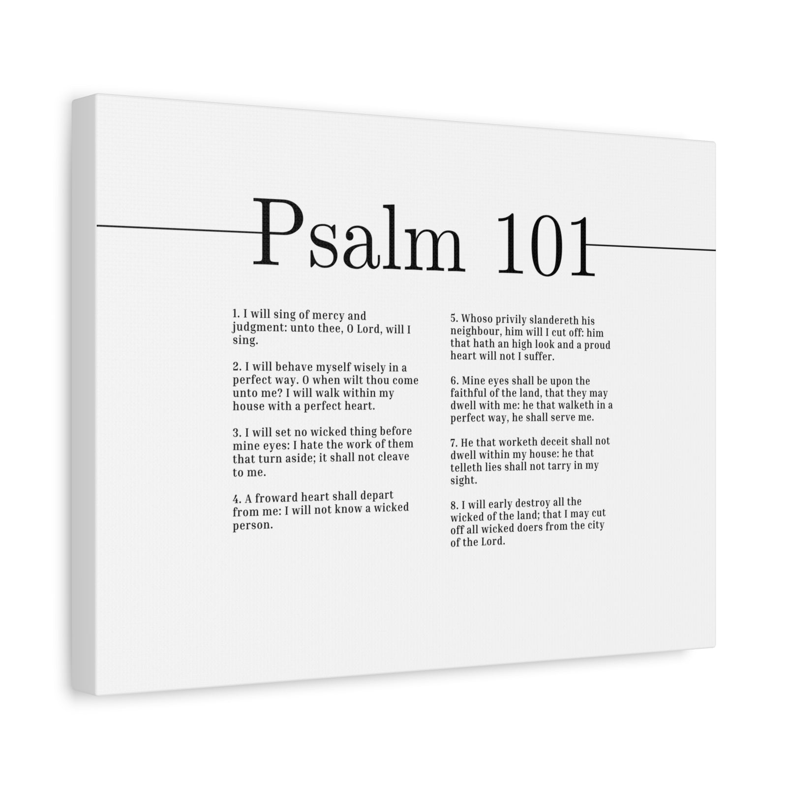Scripture Canvas Sing Of Mercy And Judgement Psalm 101 Christian Wall Art Bible Verse Print Ready to Hang-Express Your Love Gifts
