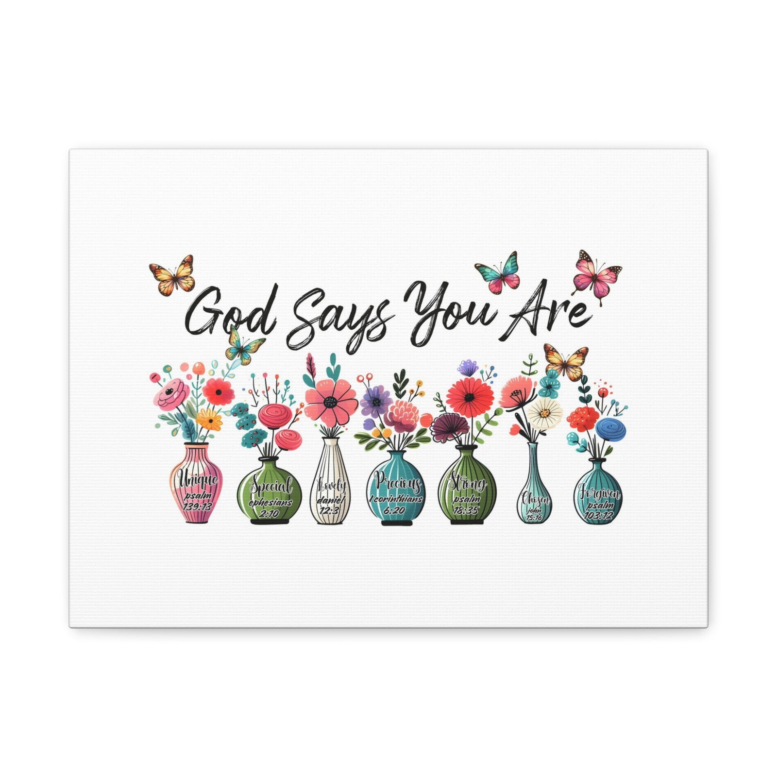 Scripture Walls God Says You Are Bible Verse Canvas Christian Wall Art Ready to Hang Unframed-Express Your Love Gifts