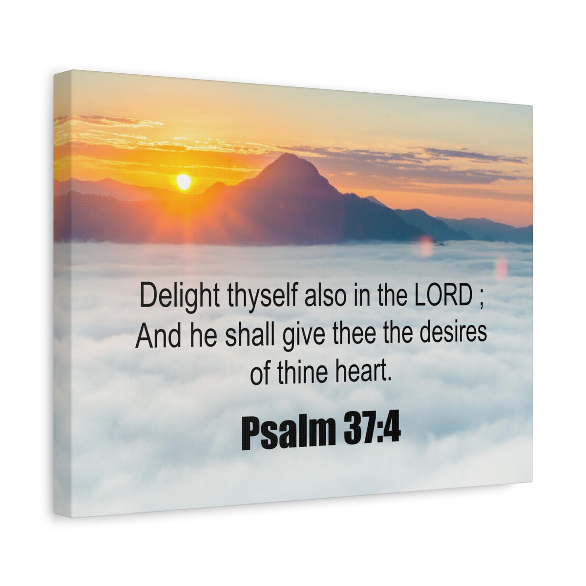 Scripture Canvas Delight Thyself Psalm 37:4 Christian Wall Art Bible Verse Print Ready to Hang-Express Your Love Gifts