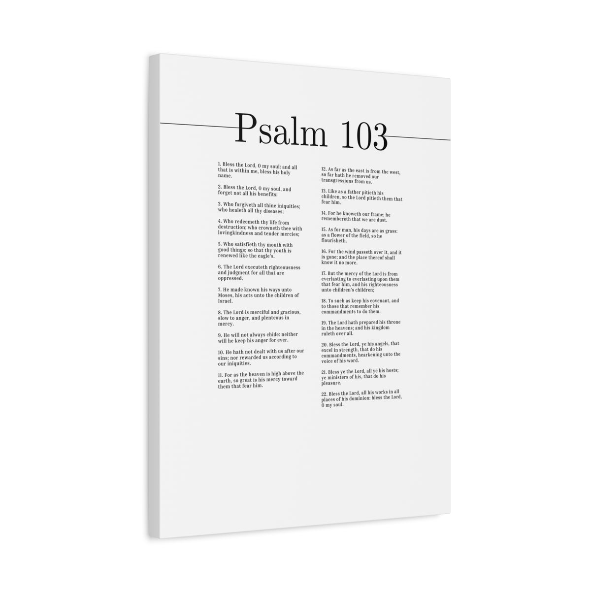 Scripture Canvas Bless His Holy Name Psalm 103 Christian Wall Art Bible Verse Print Ready to Hang-Express Your Love Gifts