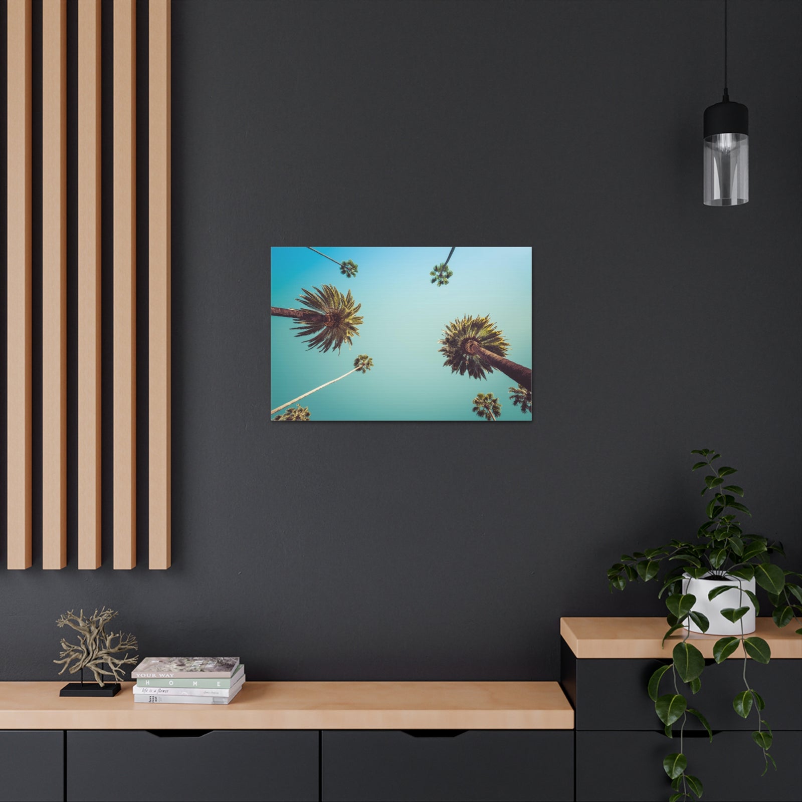 Los Angeles Palm Trees Modern Multicolor Scenic Nature Photography Canvas Home Office Decor Ready to Hang-Express Your Love Gifts