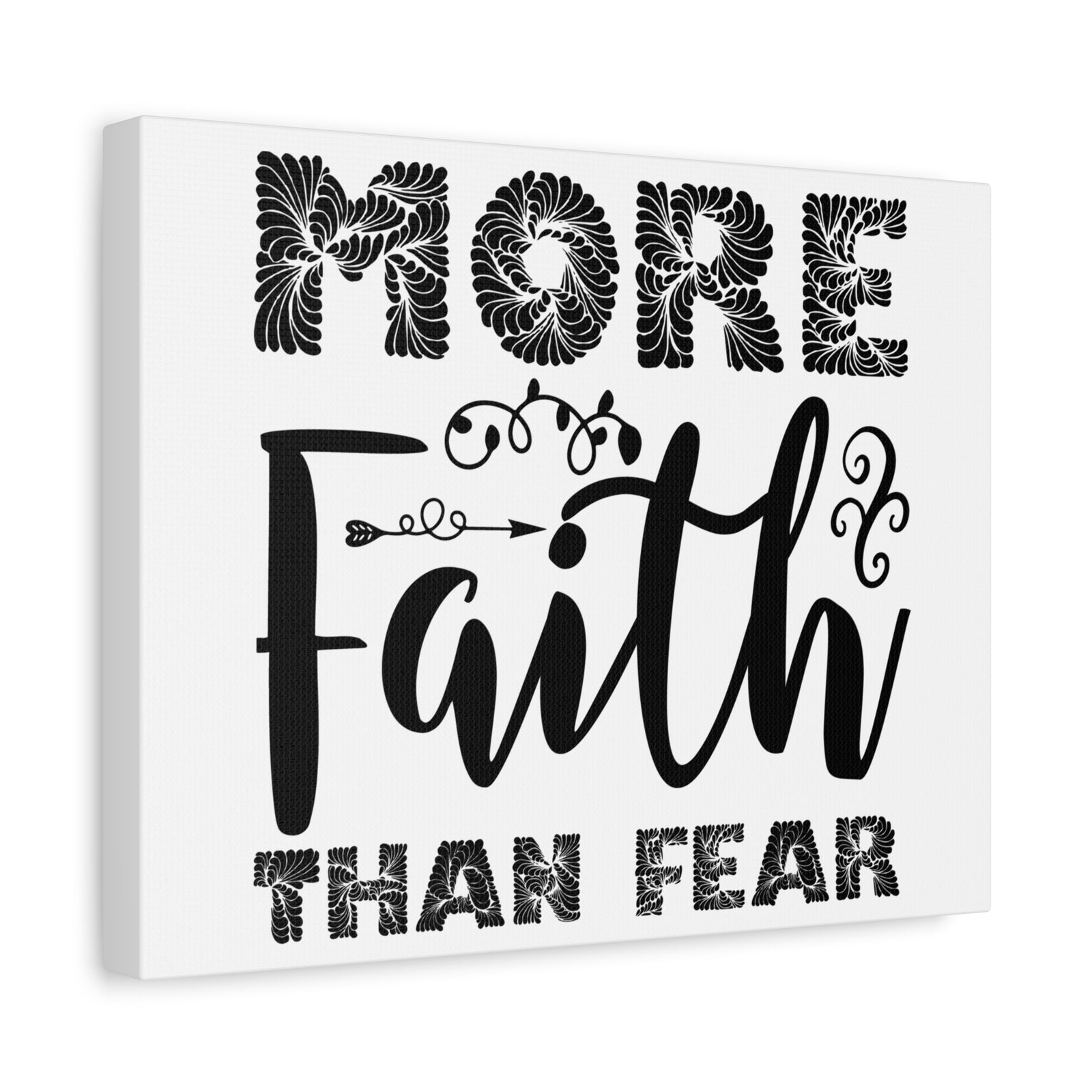 Scripture Canvas Faith Than Fear Psalm 27:1 Christian Wall Art Print Ready to Hang-Express Your Love Gifts