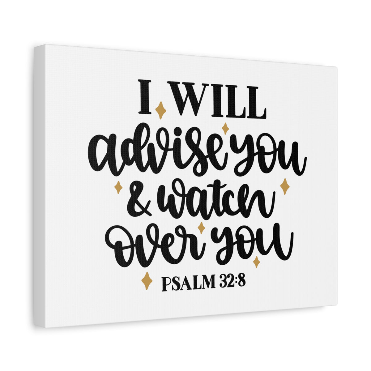 Scripture Canvas Advise Psalm 32:8 Christian Wall Art Bible Verse Print Ready to Hang-Express Your Love Gifts