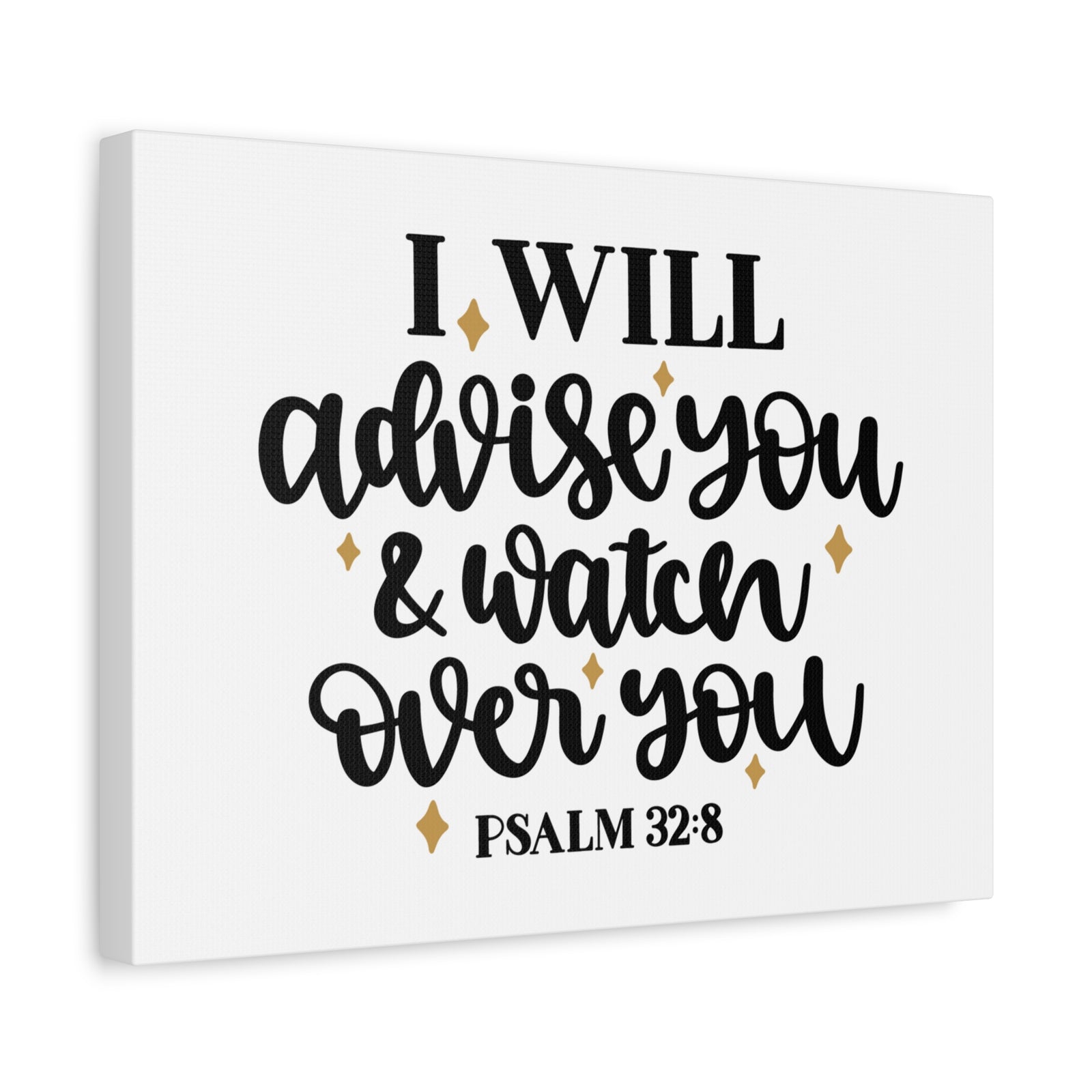 Scripture Canvas Advise Psalm 32:8 Christian Wall Art Bible Verse Print Ready to Hang-Express Your Love Gifts
