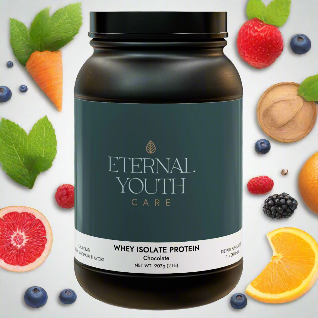 Eternal Youth Chocolate Whey Isolate Protein Supplement – Muscle Growth & Recovery Support (2lb / 907g)-Express Your Love Gifts