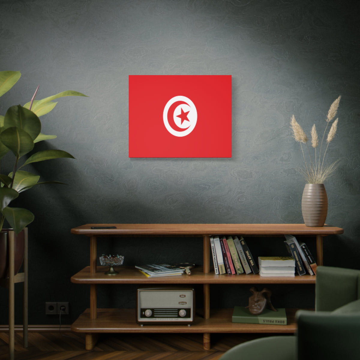 Tunisia Country Flag Canvas Vibrant Wall Art Unframed Home Decor-Express Your Love Gifts