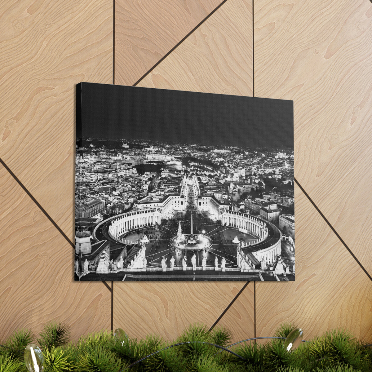 Rome Black And White Skyline Canvas Artwork High-Quality Breathtaking Stunning Cityscape for Home Decor Ready to Hang-Express Your Love Gifts