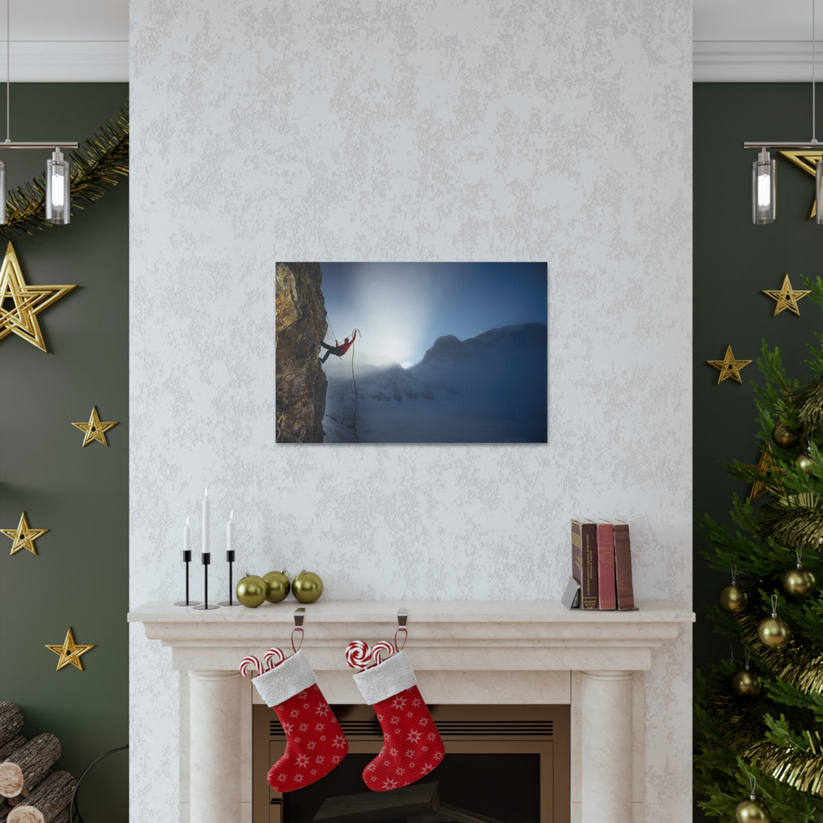 Mountain Rock Climbing Nature Wilderness Photography Canvas Wall Art for Home Decor Ready-to-Hang-Express Your Love Gifts