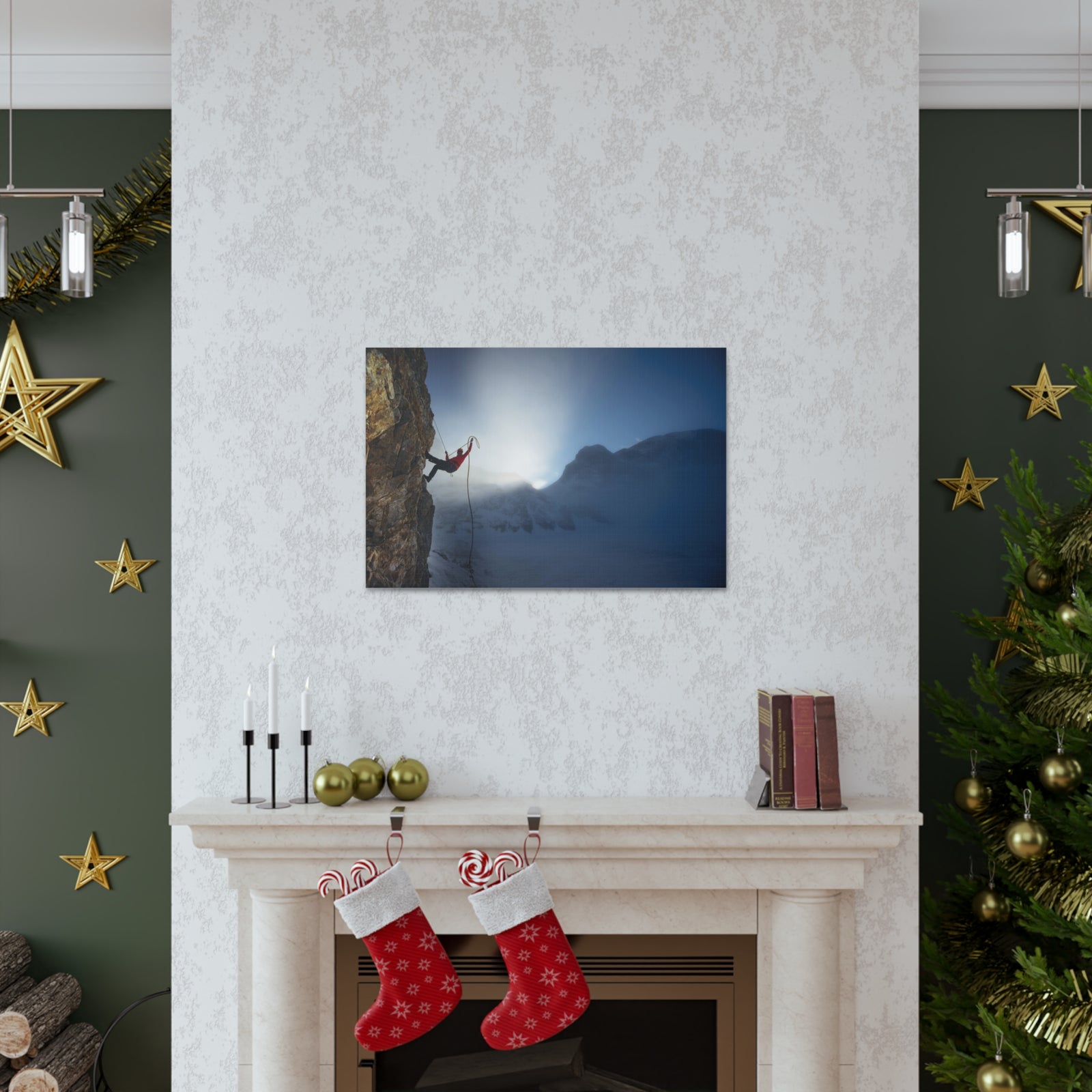 Mountain Rock Climbing Nature Wilderness Photography Canvas Wall Art for Home Decor Ready-to-Hang-Express Your Love Gifts