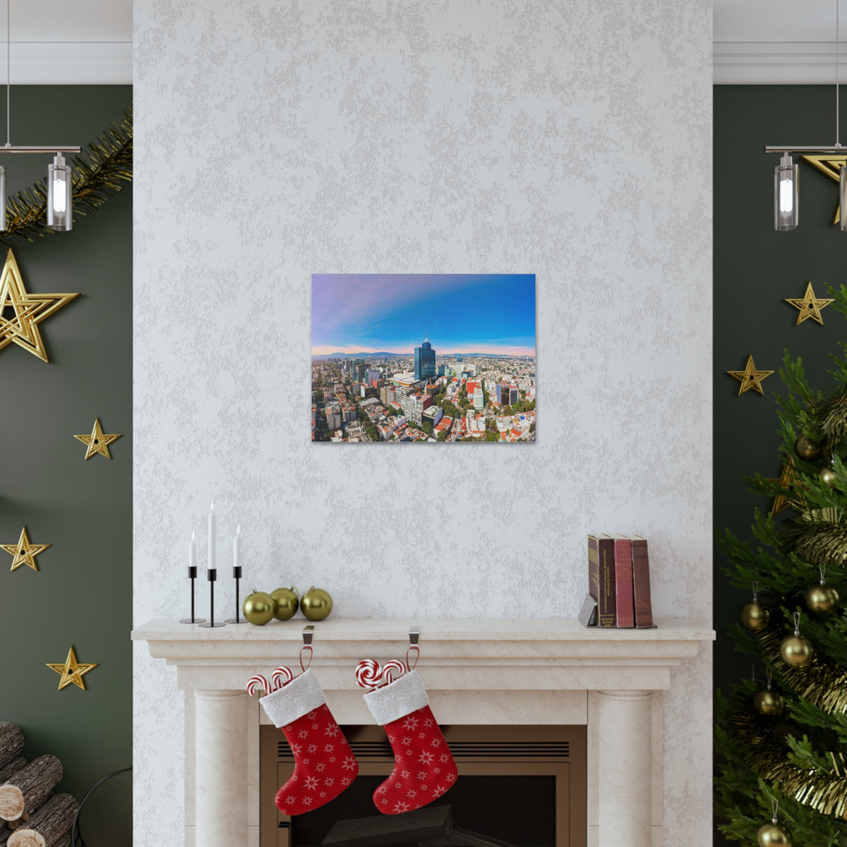 Mexico City Daytime Skyline Canvas Artwork High-Quality Breathtaking Stunning Cityscape for Home Decor Ready to Hang-Express Your Love Gifts