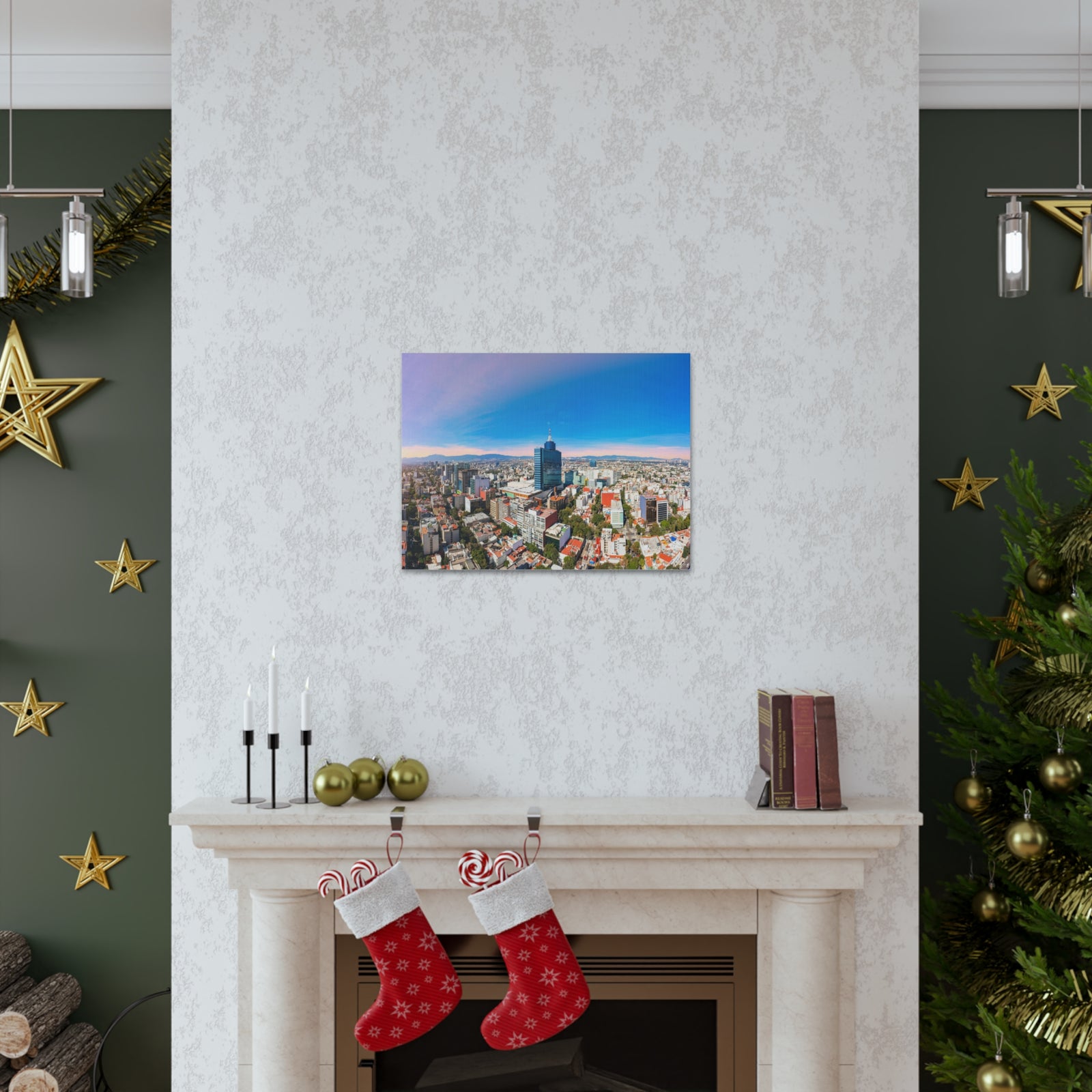 Mexico City Daytime Skyline Canvas Artwork High-Quality Breathtaking Stunning Cityscape for Home Decor Ready to Hang-Express Your Love Gifts