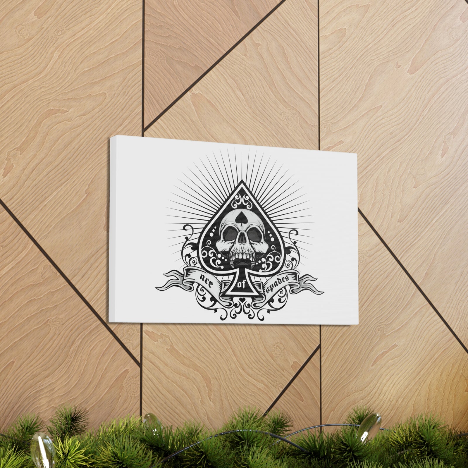 Grunge Ace of Spades Playing Card Canvas Wall Art for Home Decor Ready-to-Hang-Express Your Love Gifts