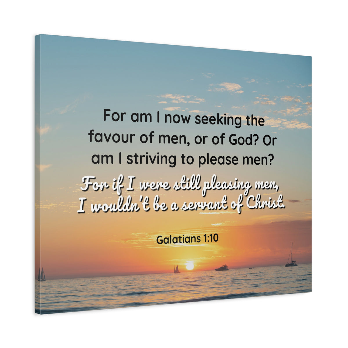 Scripture Canvas Servant Of Christ Galatians 1:10 Christian Wall Art Bible Verse Print Ready to Hang-Express Your Love Gifts