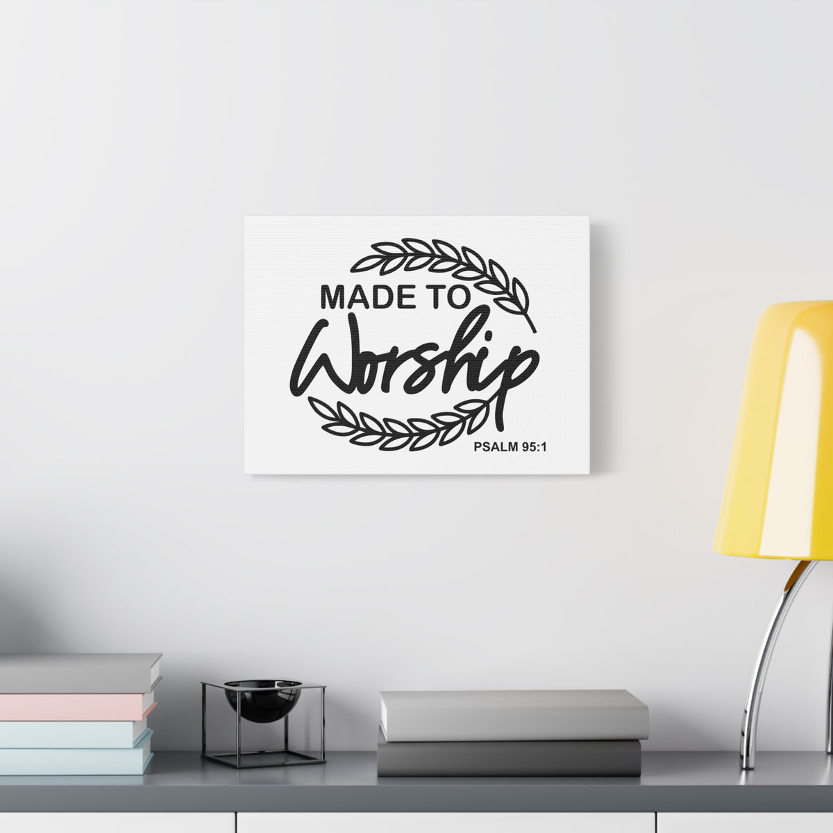 Scripture Canvas Made To Worship Psalm 95:1 Christian Wall Art Bible Verse Print Ready to Hang-Express Your Love Gifts
