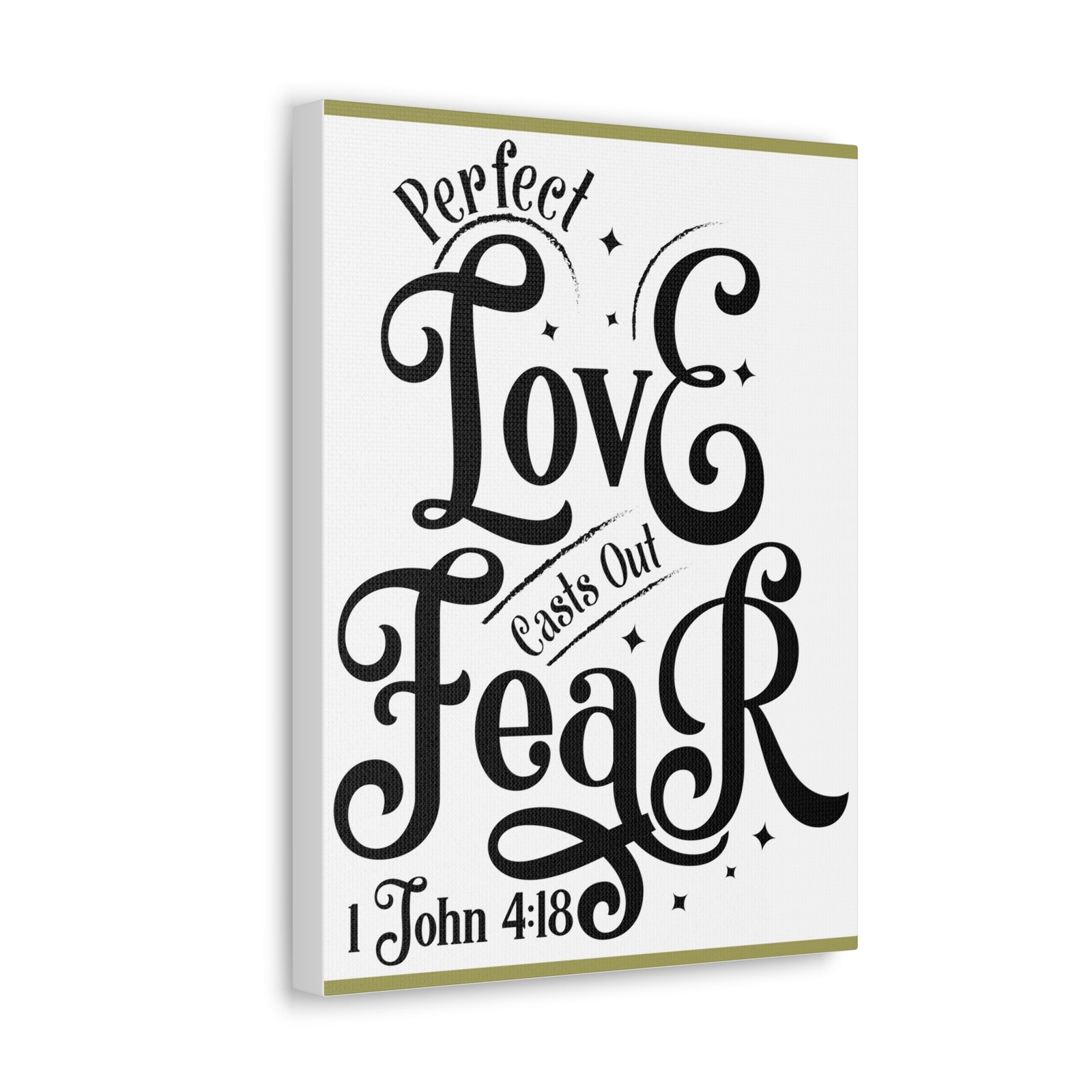 Scripture Walls Perfect Love Casts Out Fear 1 John 4:18 Bible Verse Canvas Christian Wall Art Ready To Hang-Express Your Love Gifts