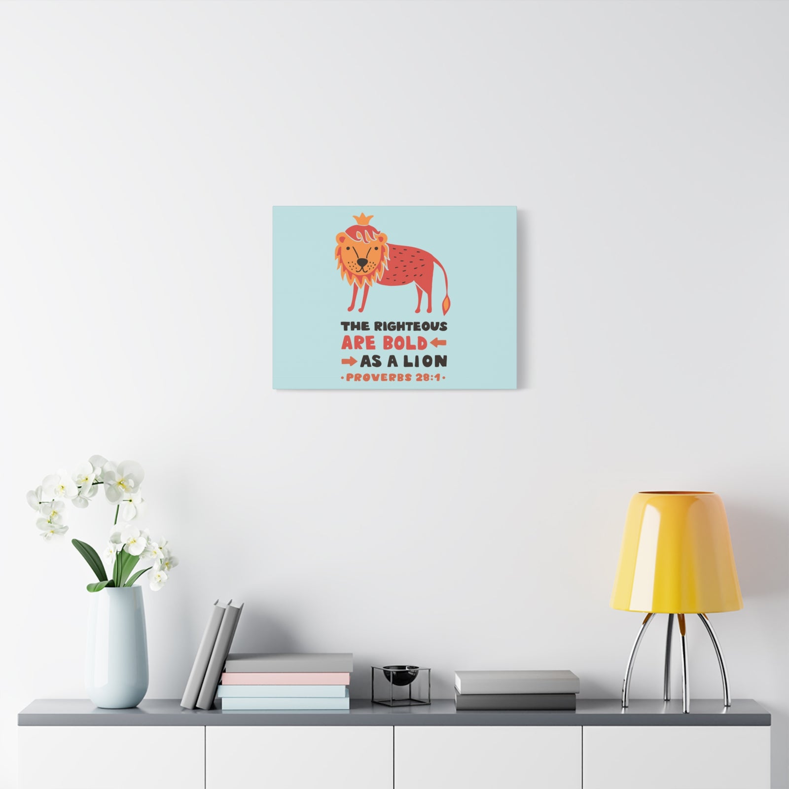 Scripture Canvas The Righteous Are Bold Proverbs 28:1 Christian Wall Art Bible Verse Print Ready To Hang-Express Your Love Gifts