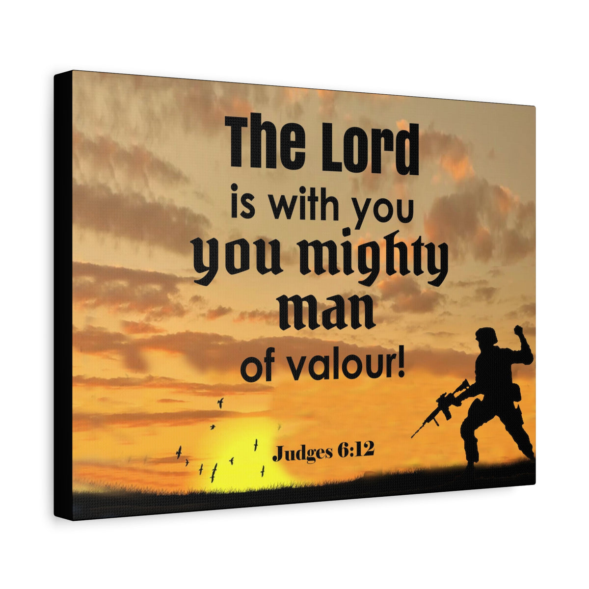 Scripture Wall Lord is with You Judges 6:12 Bible Chapter Canvas Christian Wall Art Ready to Hang-Express Your Love Gifts