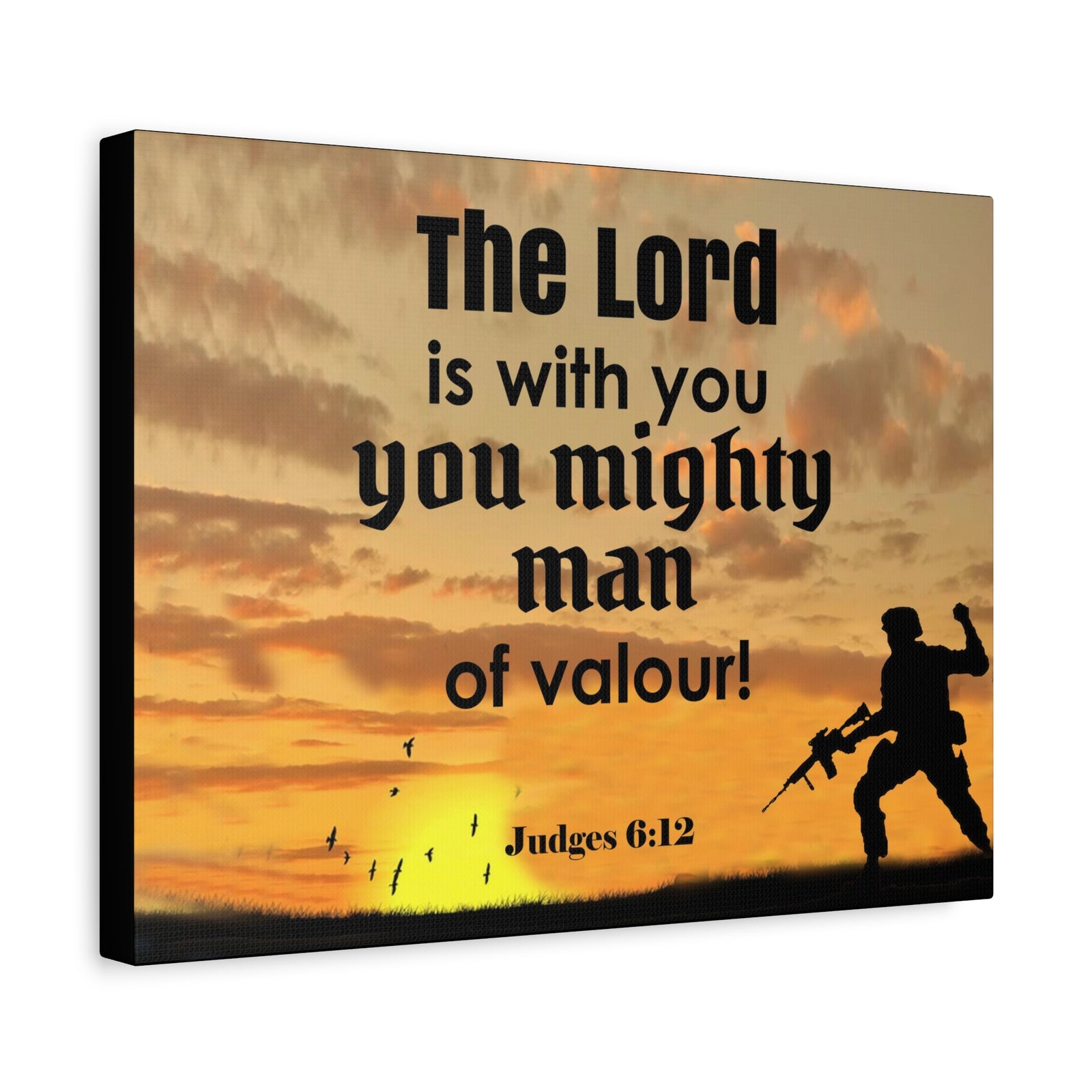Scripture Wall Lord is with You Judges 6:12 Bible Chapter Canvas Christian Wall Art Ready to Hang-Express Your Love Gifts