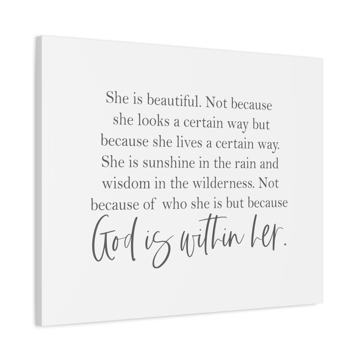 Scripture Canvas God Is Within Her Psalm 46:5 Christian Wall Art Bible Verse Print Ready to Hang-Express Your Love Gifts