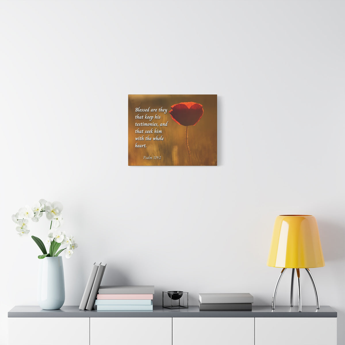 Scripture Canvas Seek God Psalm 119:2 Christian Wall Art Bible Verse Print Ready to Hang-Express Your Love Gifts