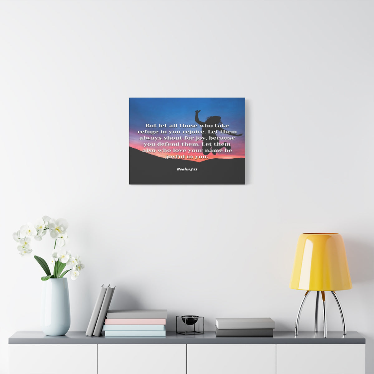 Scripture Canvas Trust In You Psalm 5:11 Christian Wall Art Bible Verse Print Ready to Hang-Express Your Love Gifts
