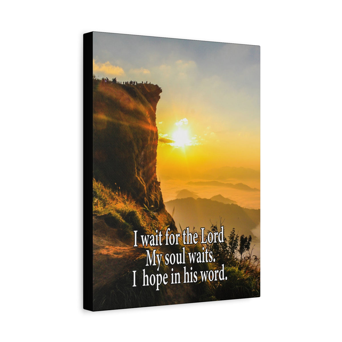 I Wait For The LordScripture Canvas I Wait For The Lord Psalm 130:5 Christian Wall Art Bible Verse Print Ready to Hang-Express Your Love Gifts