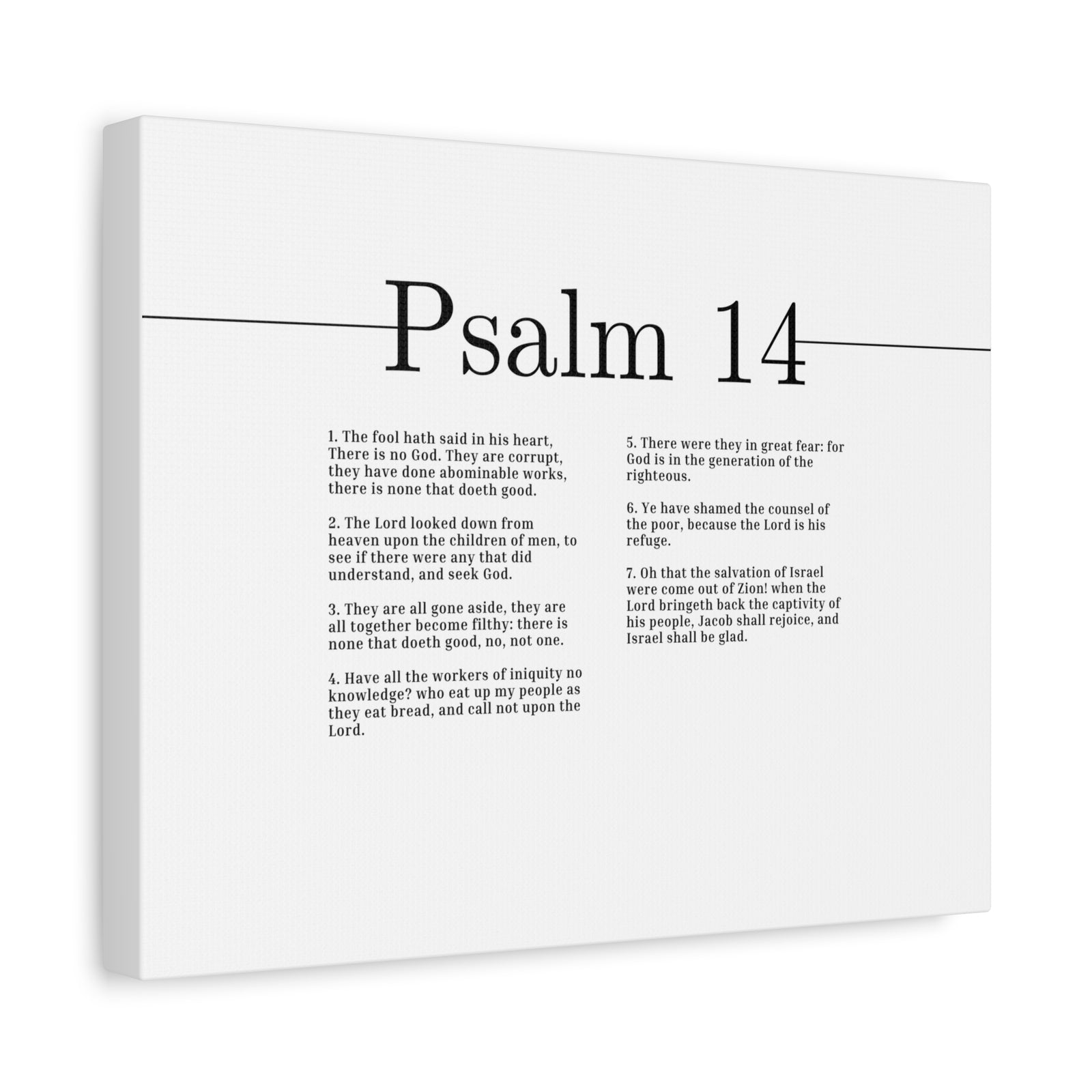 Scripture Canvas Seek God Psalm 14 Christian Wall Art Bible Verse Print Ready to Hang-Express Your Love Gifts