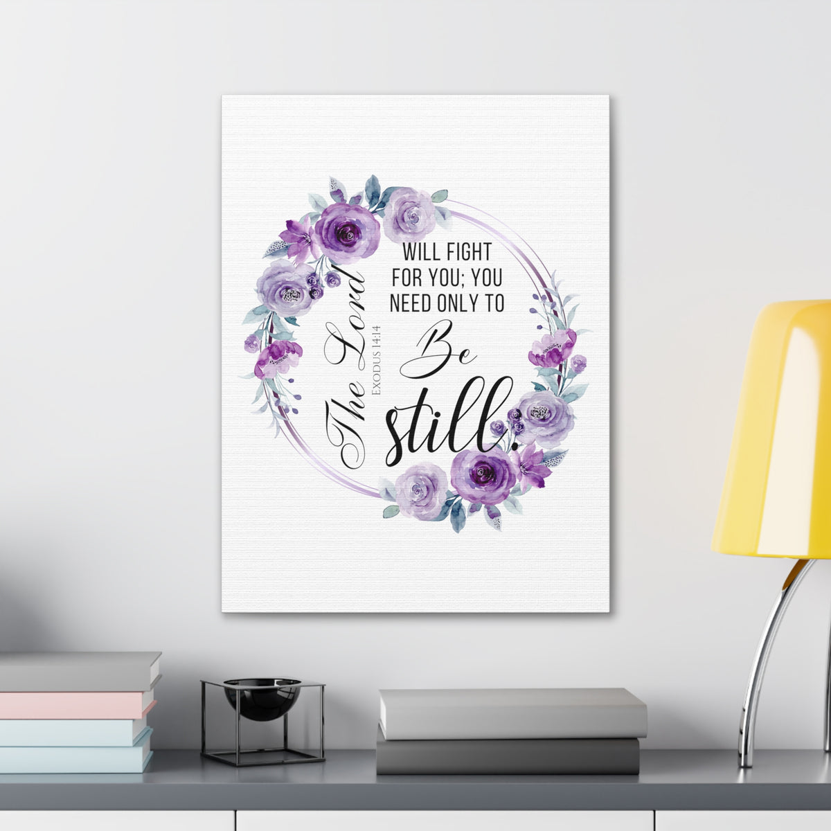 Scripture Walls Exodus 14:14 Be Still Bible Verse Canvas Christian Wall Art Ready to Hang Unframed-Express Your Love Gifts