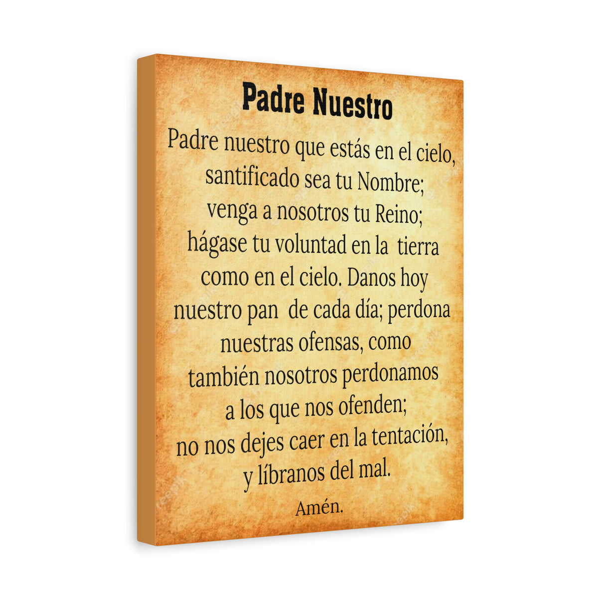 Scripture Walls Padre Nuestro Lords Prayer Gold &amp; White Christian Wall Art Print Ready to Hang Unframed-Express Your Love Gifts