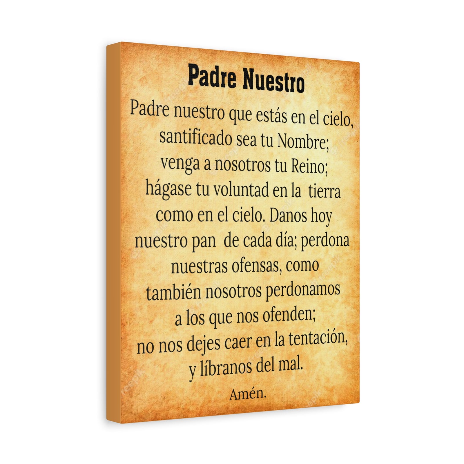 Scripture Walls Padre Nuestro Lords Prayer Gold & White Christian Wall Art Print Ready to Hang Unframed-Express Your Love Gifts