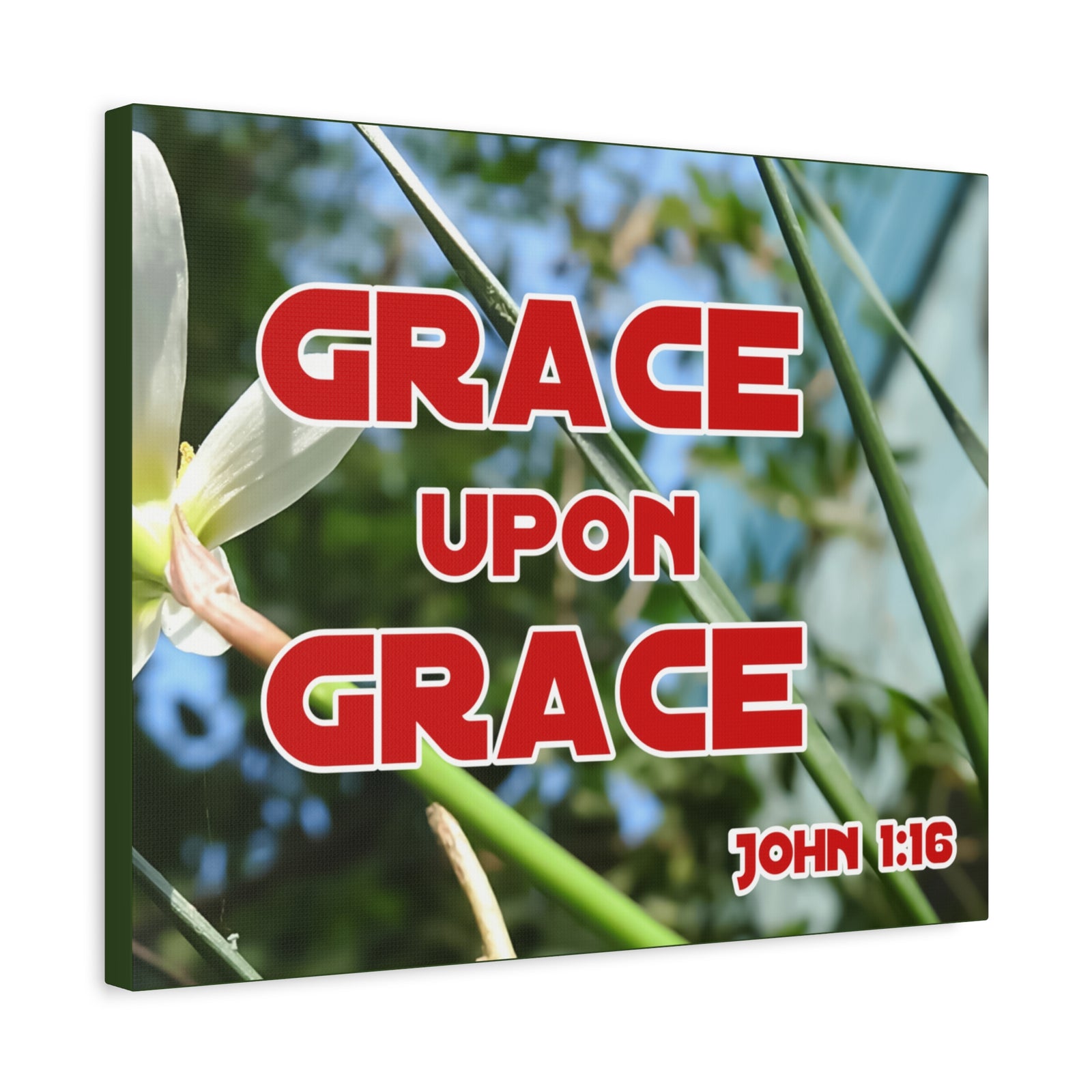 Scripture Walls Grace Upon Grace John 1:16 Bible Verse Canvas Christian Wall Art Ready to Hang-Express Your Love Gifts