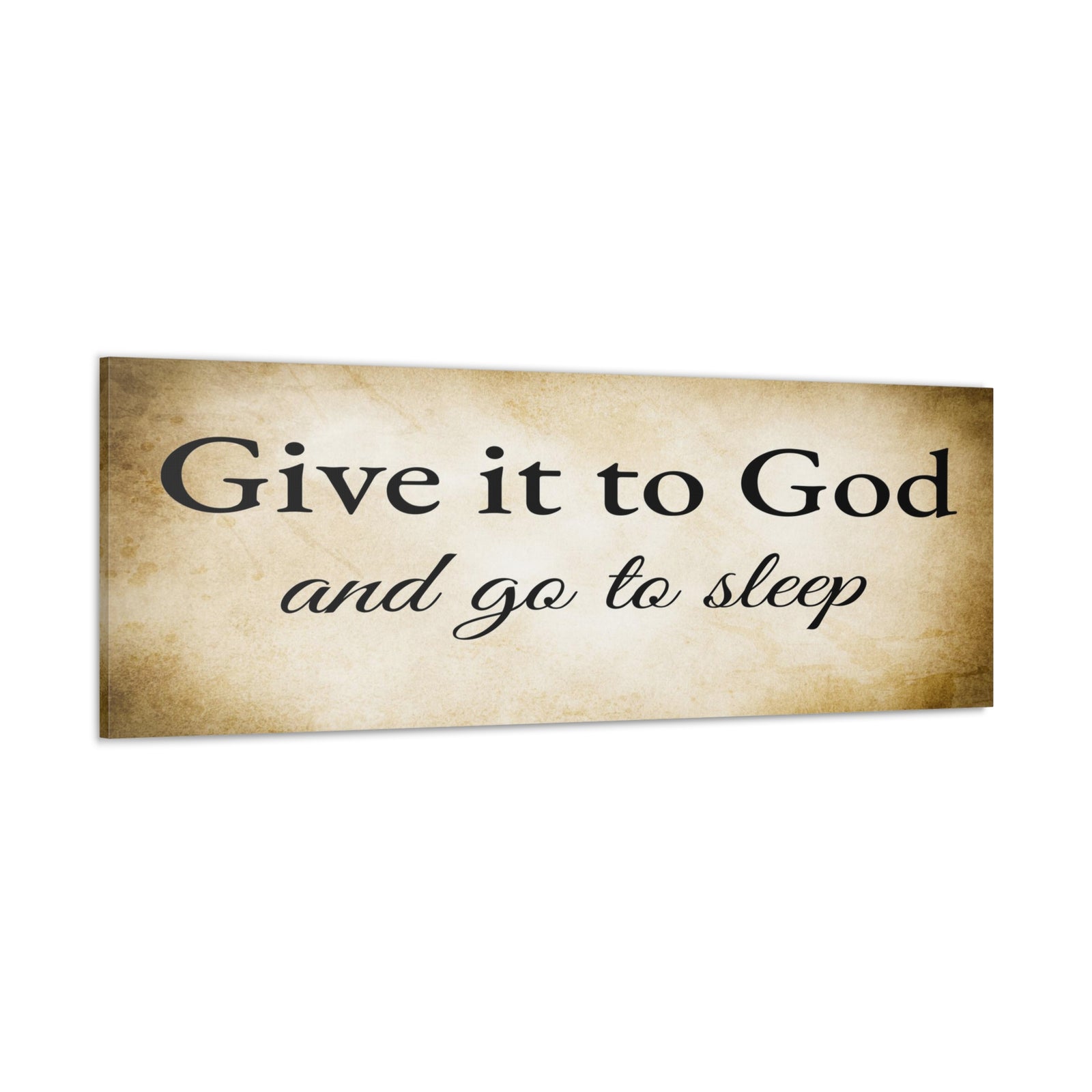 Scripture Walls Give It To God Proverbs 3:24-26 Gold Bible Verse Canvas Christian Wall Art Ready to Hang Unframed-Express Your Love Gifts