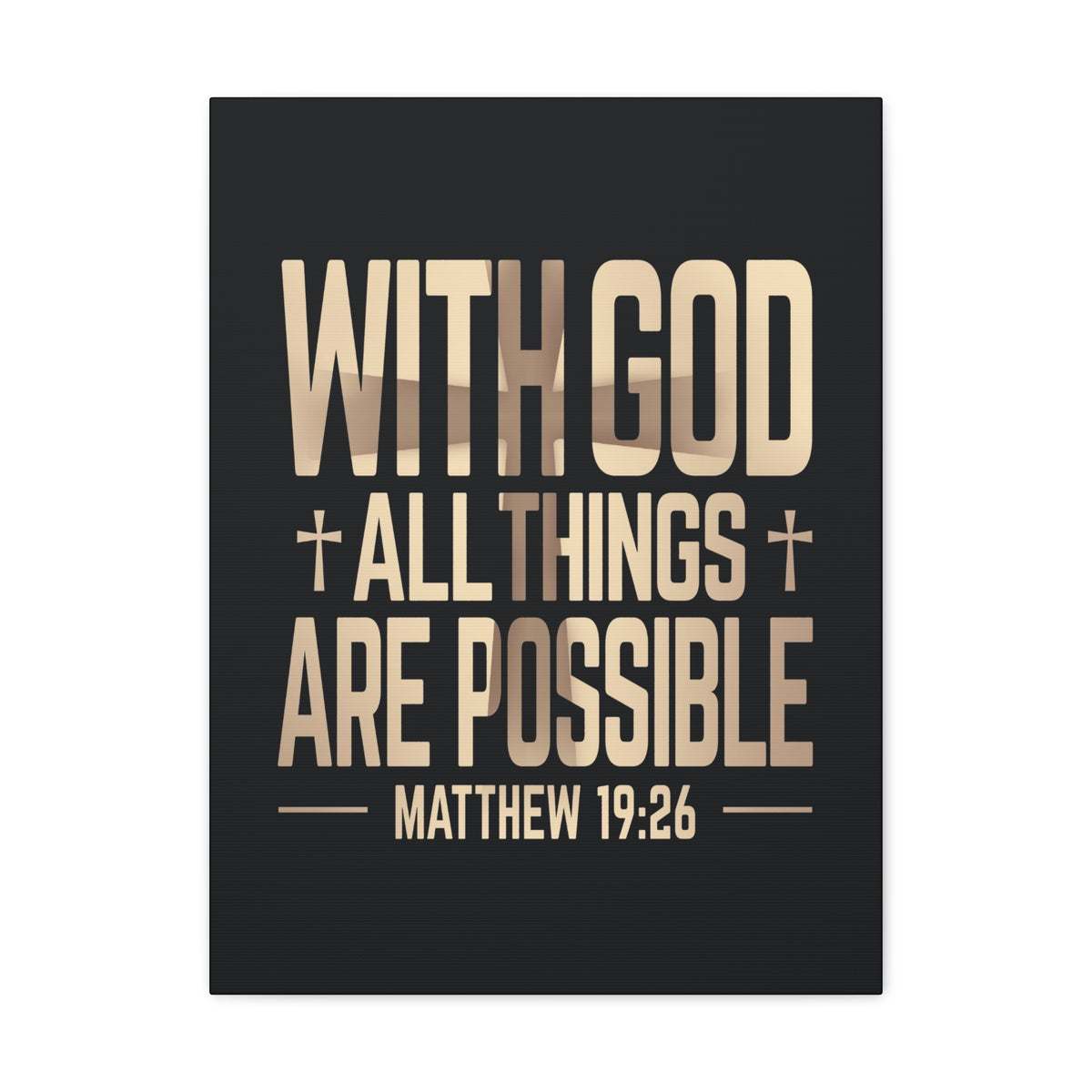 Scripture Walls Matthew 19:26 All Things Possible Bible Verse Canvas Christian Wall Art Ready to Hang Unframed-Express Your Love Gifts