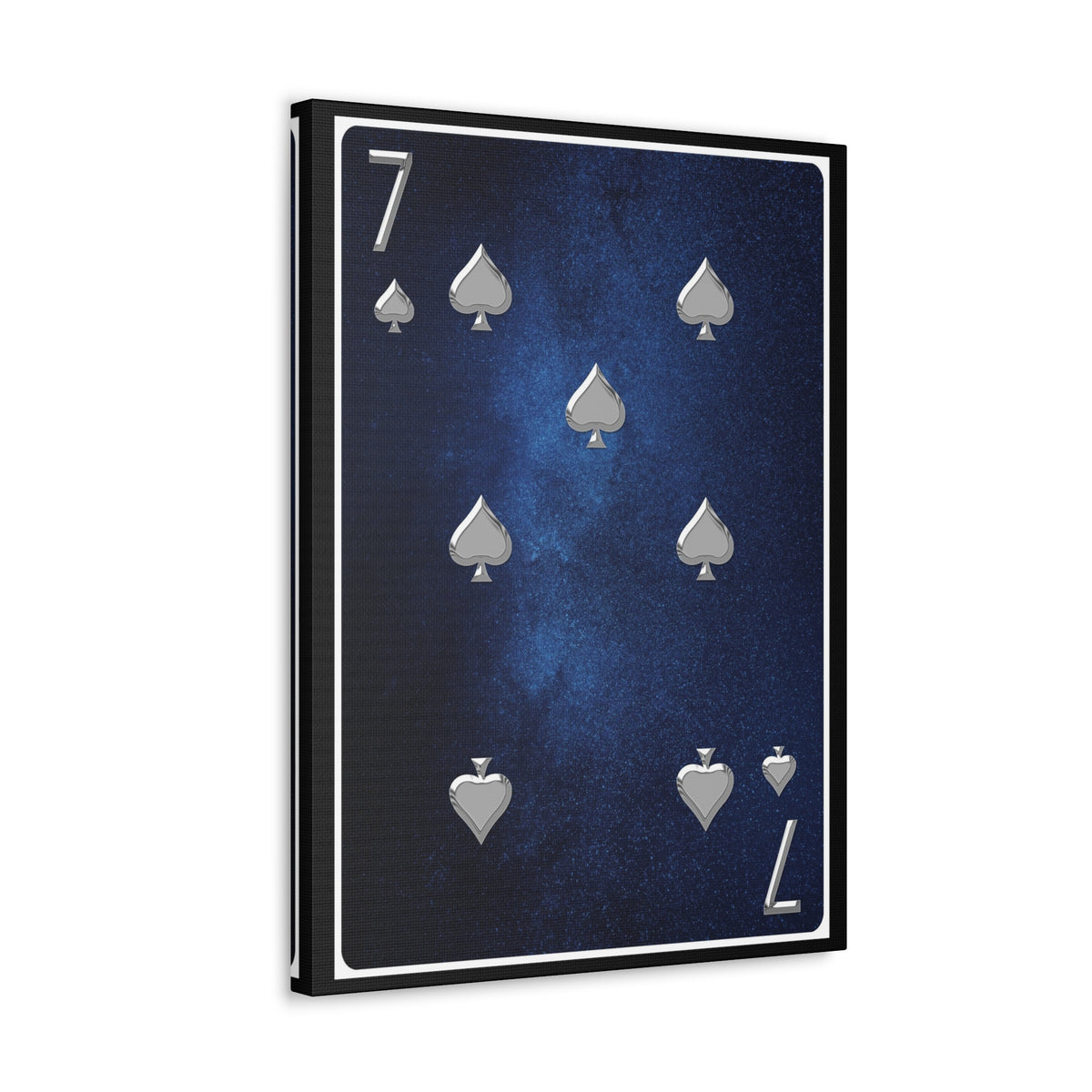 Seven Of Spades Space Background Playing Card Canvas Wall Art for Home Decor Ready-to-Hang-Express Your Love Gifts