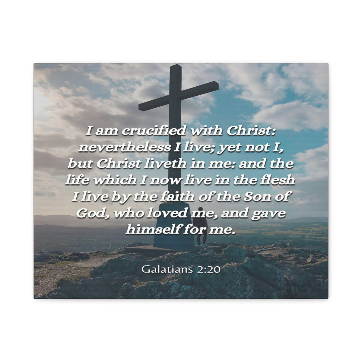 Scripture Canvas By The Faith Galatians 2:20 Christian Wall Art Bible Verse Print Ready to Hang-Express Your Love Gifts