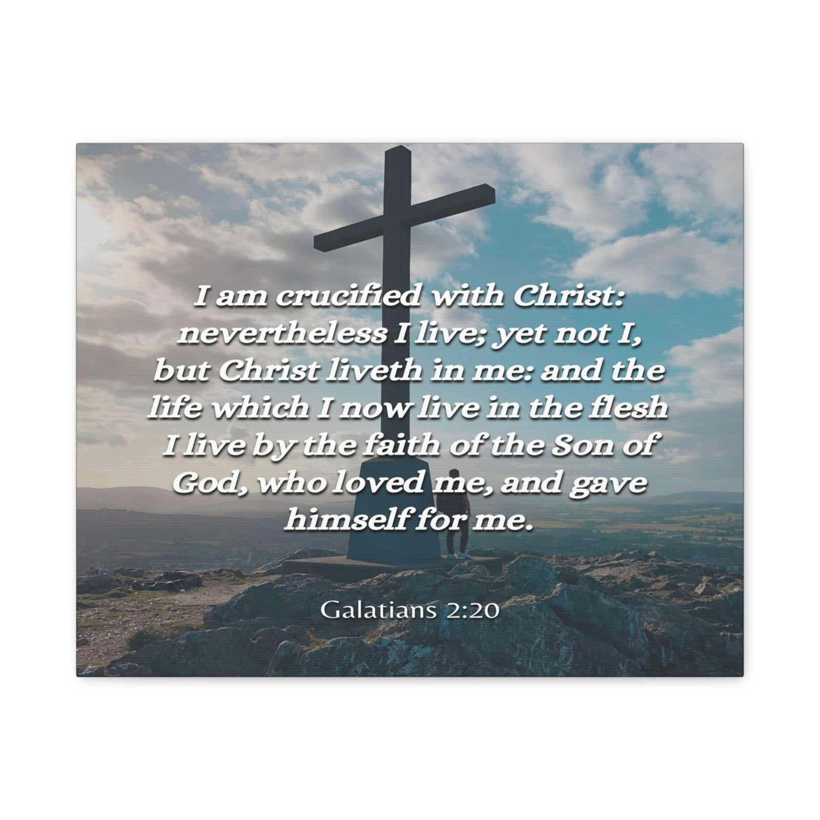 Scripture Canvas By The Faith Galatians 2:20 Christian Wall Art Bible Verse Print Ready to Hang-Express Your Love Gifts