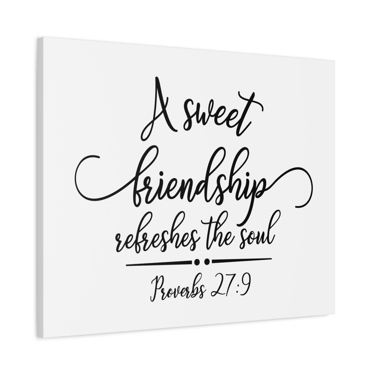 Scripture Canvas Sweet Friendship Proverbs 27:9 Christian Wall Art Bible Verse Print Ready to Hang