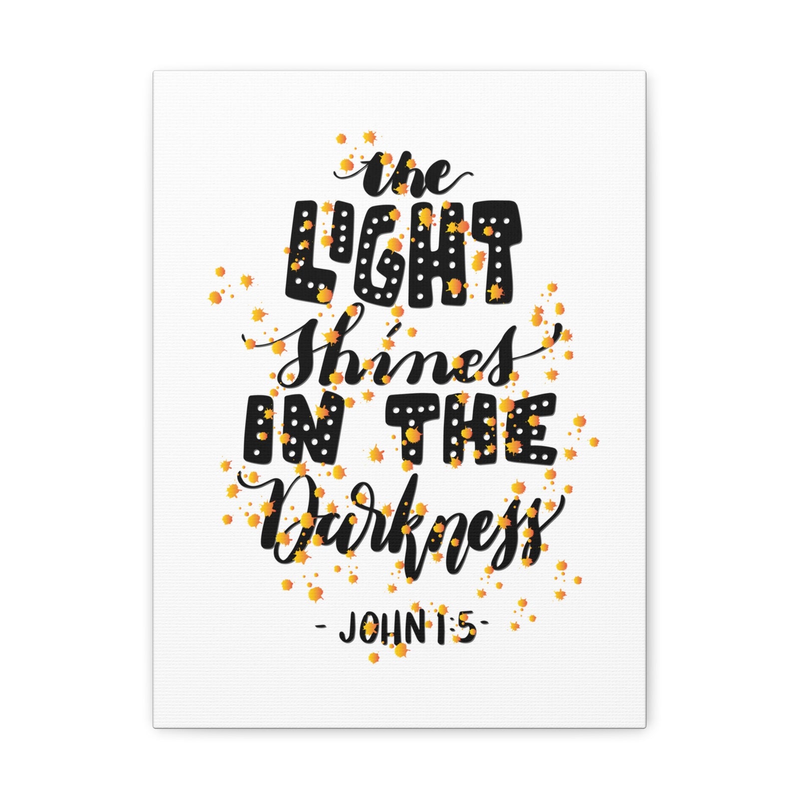 Scripture Walls The Light Shines John 1:5 Bible Verse Canvas Christian Wall Art Ready to Hang-Express Your Love Gifts