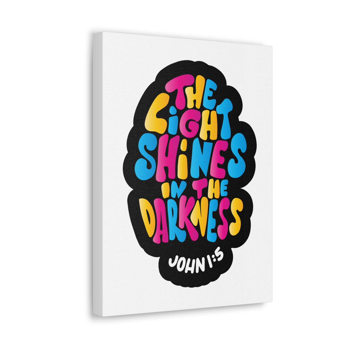Scripture Canvas The Light Shines John 1:5 Christian Wall Art Bible Verse Print Ready to Hang-Express Your Love Gifts