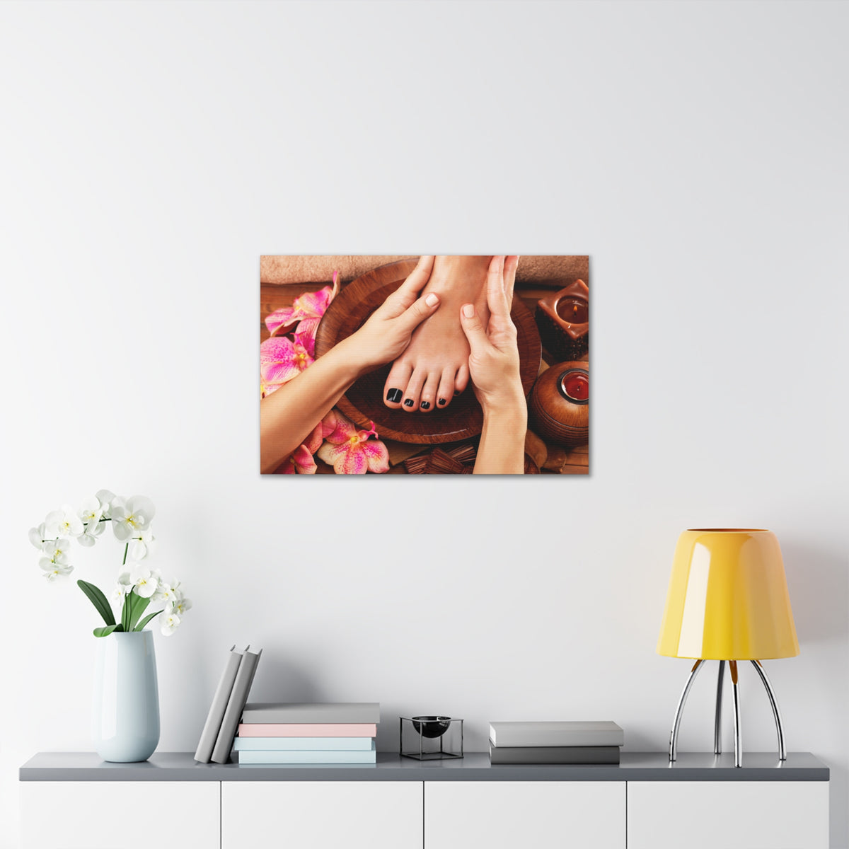 Massage Woman Foot Forest Floral Nature Photography Canvas Wall Art for Home Decor Ready-to-Hang-Express Your Love Gifts