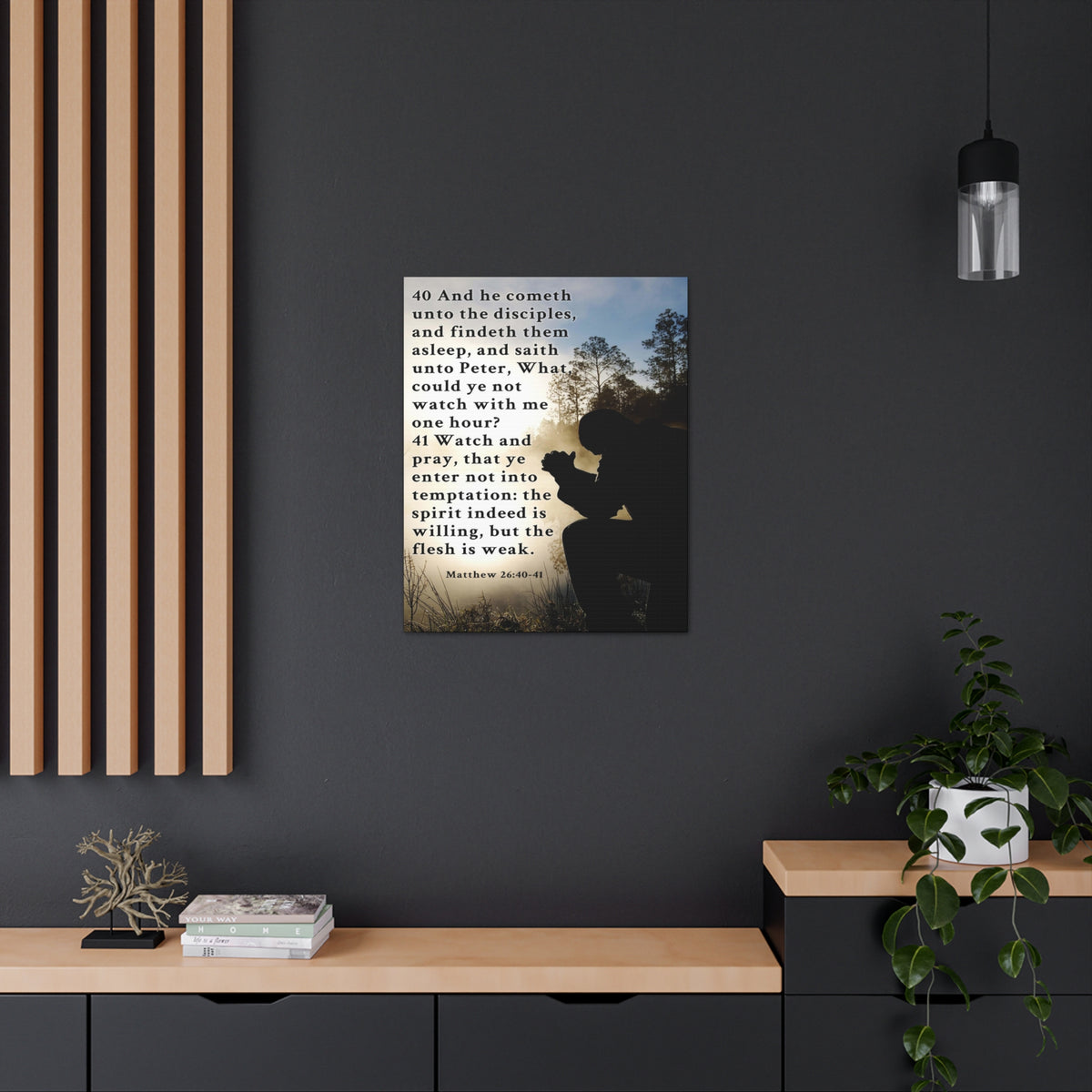 Scripture Walls Matthew 26:38-46 Bible Verse Canvas Christian Wall Art Ready to Hang Unframed-Express Your Love Gifts