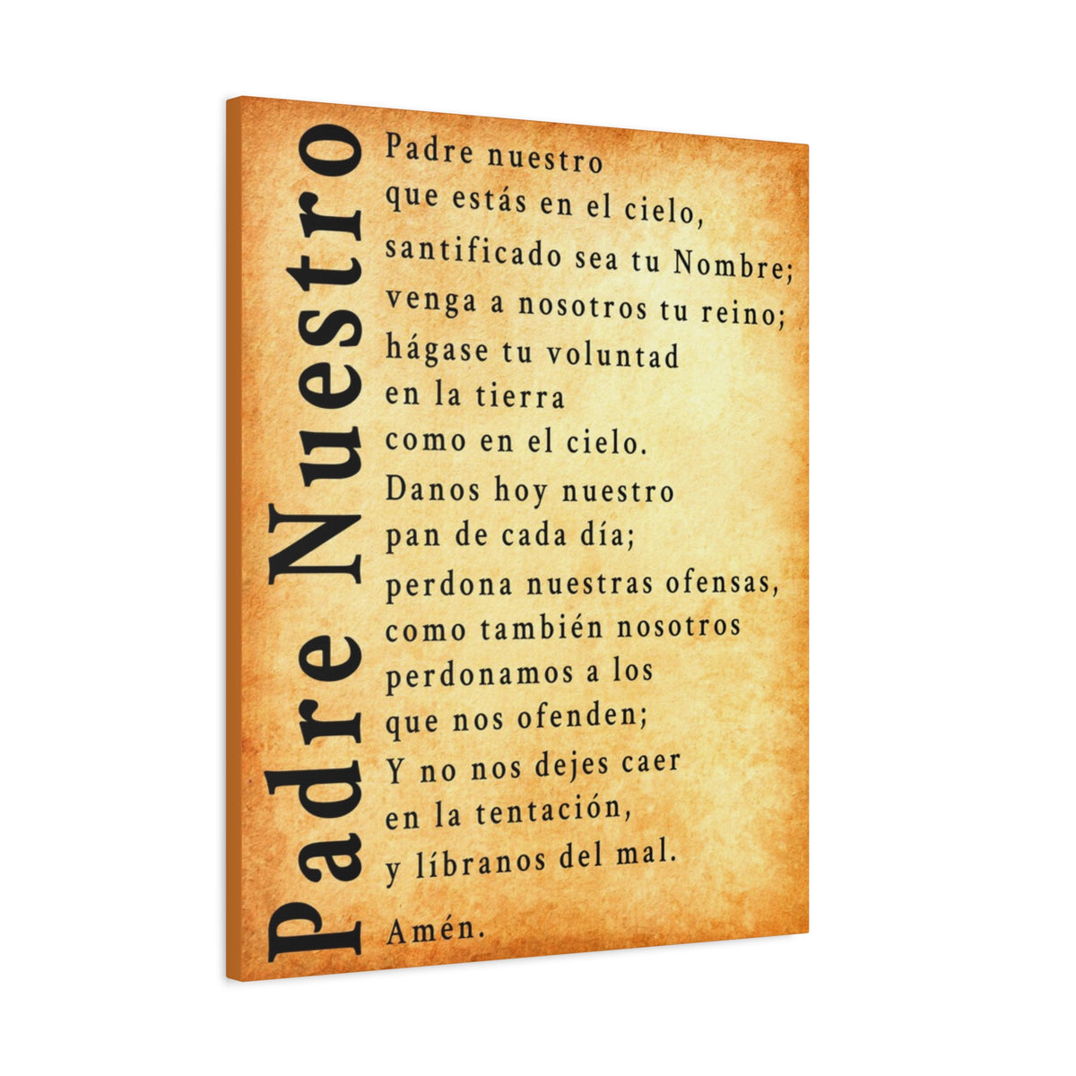 Scripture Walls Padre Nuestro Lord's Prayer Spanish Gold Canvas Christian Wall Art Ready to Hang Unframed-Express Your Love Gifts