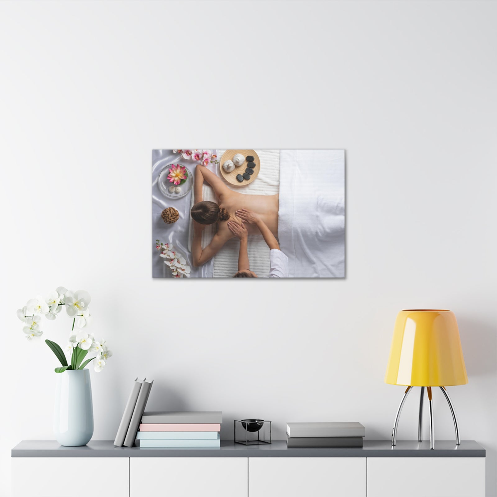 Woman Spa Massage Forest Floral Nature Photography Canvas Wall Art for Home Decor Ready-to-Hang-Express Your Love Gifts