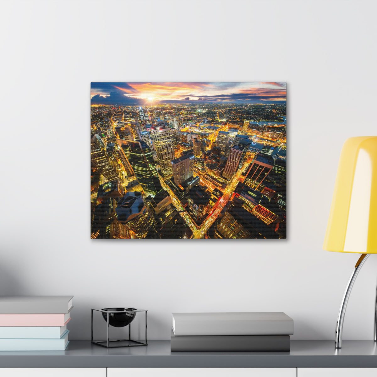 Sydney Night Skyline Canvas Artwork High-Quality Breathtaking Stunning Cityscape for Home Decor Ready to Hang-Express Your Love Gifts